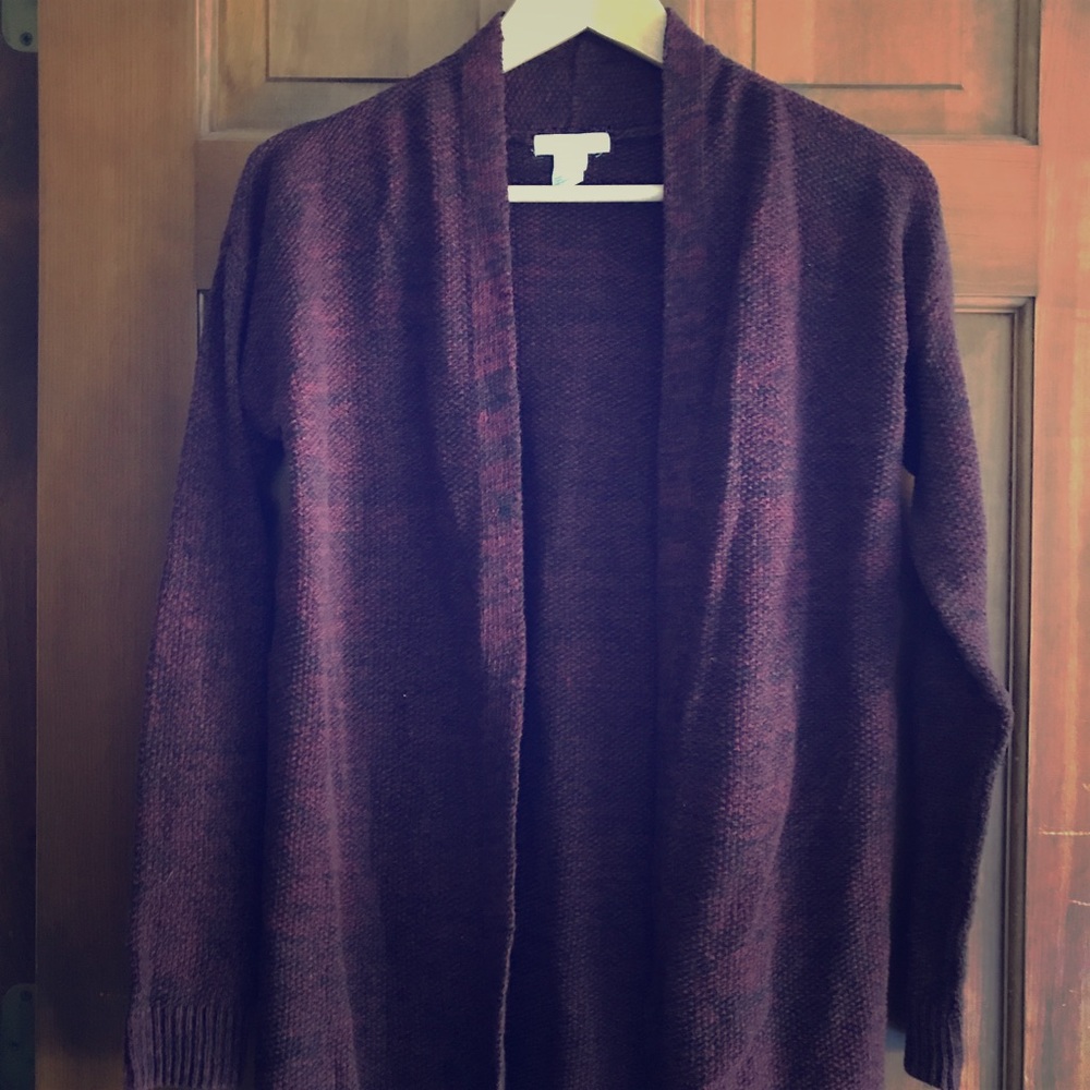 burgundy cardigan